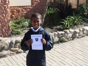 Pragtig werk Dylan, Ek is baie trots op jou (teacher in rapport)